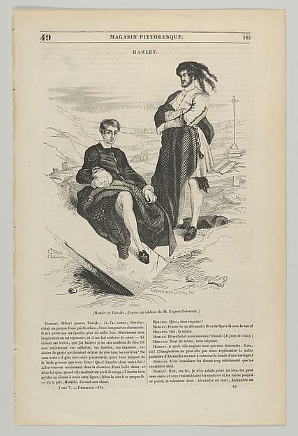 Hamlet and Horatio, from "Le Magasin Pittoresque", by Andrew Best Leloir
