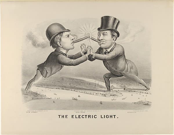 The Electric Light, by Currier & Ives