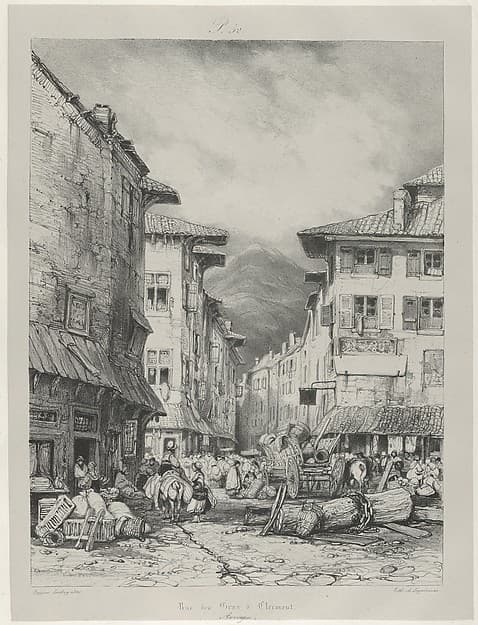 Rue de Gros in Clermont, by Eugène Isabey