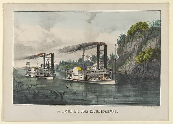 A Race on the Mississippi, by Currier & Ives