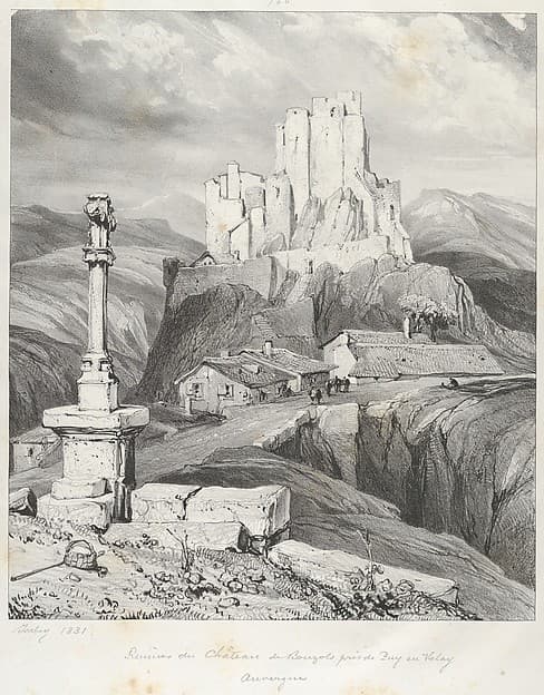 The Bouzols Castle Ruins Near Puy en Delay, by Eugène Isabey
