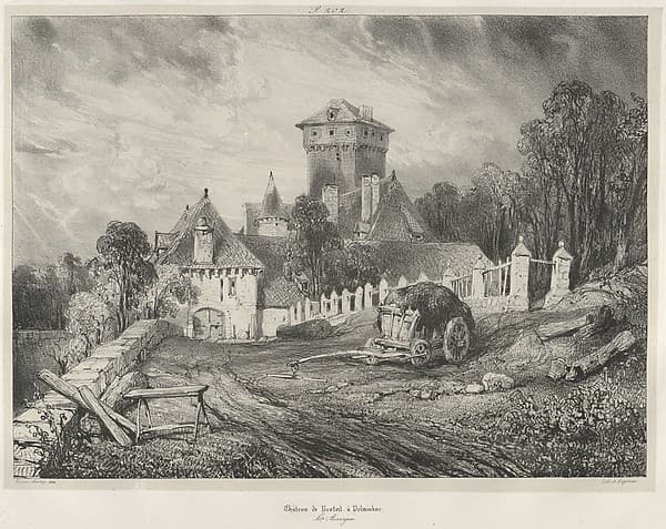 Pesteil Castle in Polminhac, by Eugène Isabey
