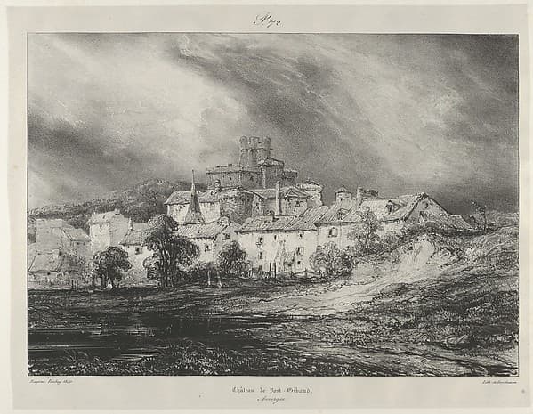 Pont-Gibaud Castle, by Eugène Isabey