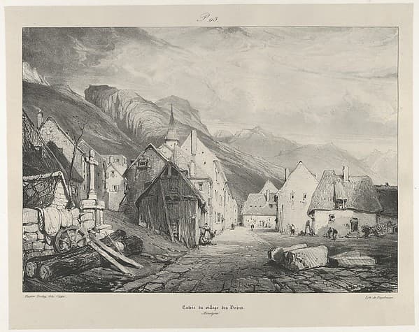 Entry to the Village of Bains, by Eugène Isabey