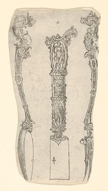 Design for a Knife, Spoon, and Fork, by Erasmus Hornick
