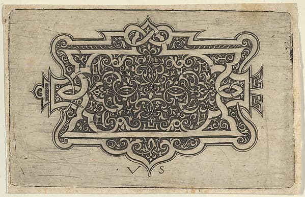 Arabesque Design on Dark Ground, by Virgil Solis