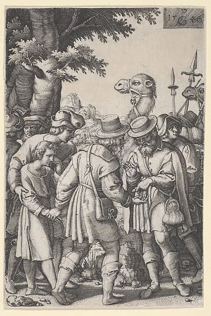 Joseph Sold to the Merchants, from "The Story of Joseph", by Georg Pencz