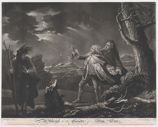 Mr. Garrick in the Character of King Lear (Shakespeare, King Lear, Act 3, Scene 1), by James McArdell