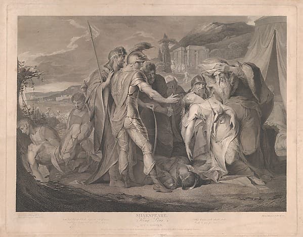 King Lear Weeping Over the Body of Cordelia (Shakespeare, King Lear, Act 5, Scene 3), by Francis Legat