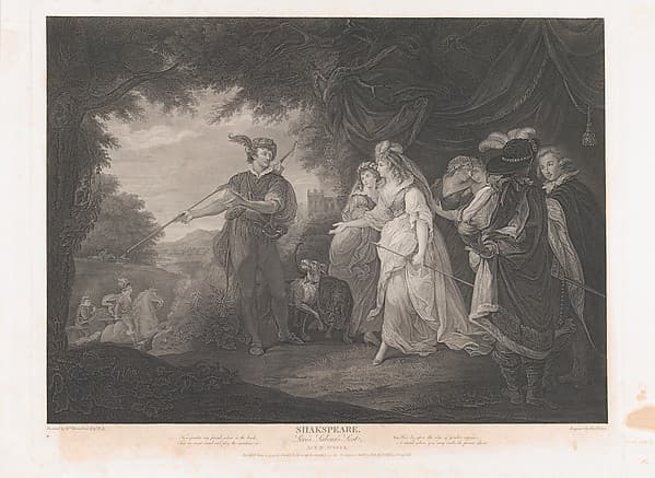 The Princess, Rosaline, etc. (Shakespeare, Love's Labour Lost, Act 4, Scene 1), by Thomas Ryder I
