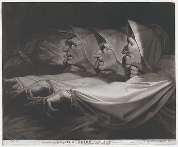 The Weird Sisters (Shakespeare, MacBeth, Act 1, Scene 3), by John Raphael Smith