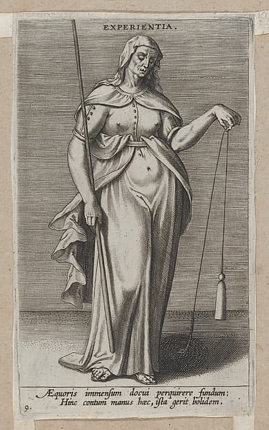 Experientia, from "Proposopographia", by Philips Galle