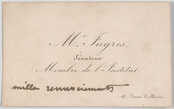 J.A.D. Ingres, calling card, by Anonymous