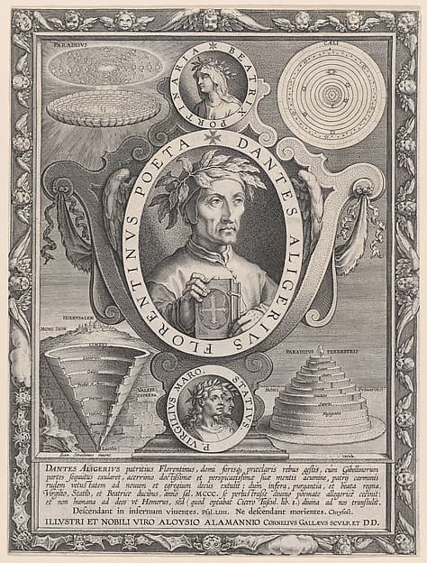 Portrait of Dante Alighieri, by Jan van der Straet, called Stradanus