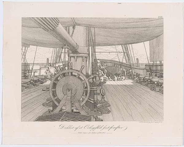 Deck of a Warship, by Christoffer Wilhelm Eckersberg