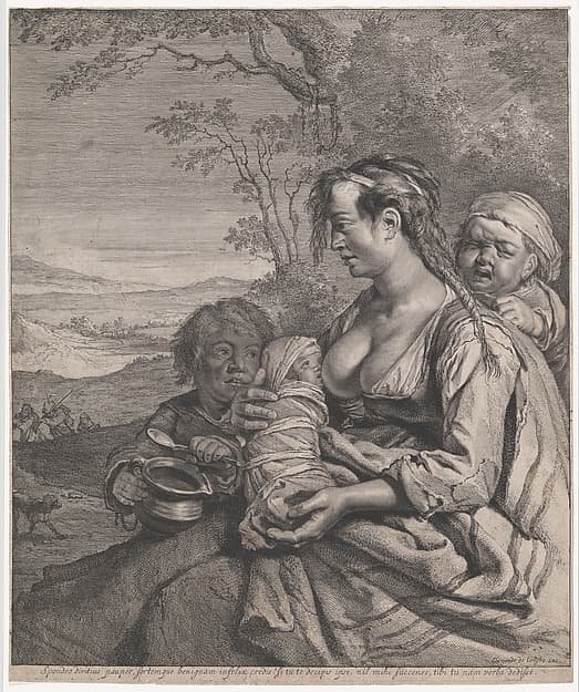 Roma Mother with Children, by Cornelis Visscher