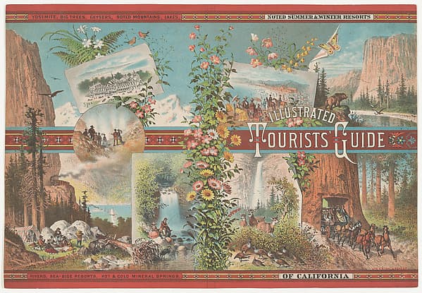 Book cover to an Illustrated Tourist Guide of Noted Summer & Winter Resorts of California, by Emmanuel Wyttenbach