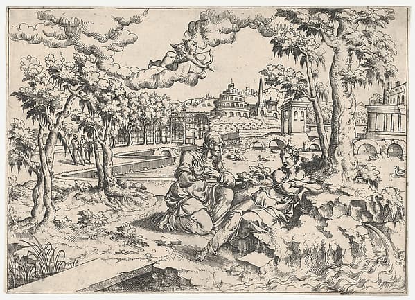 Vertumnus and Pomona, by Anonymous, French, 16th century