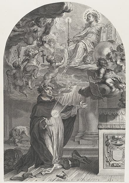 The Blessed Henry Suso Kneeling before Eternal Wisdom, by Cornelis Galle I