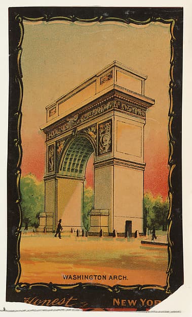 Washington Arch, from the Transparencies series (N137) issued by W. Duke, Sons & Co. to promote Honest Long Cut Tobacco, by W. Duke, Sons & Co.