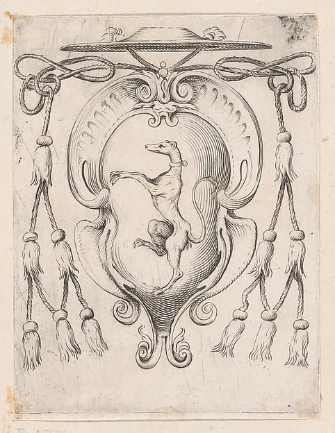 Coat of Arms of a Cardinal of the Sampieri Family, by Agostino Carracci