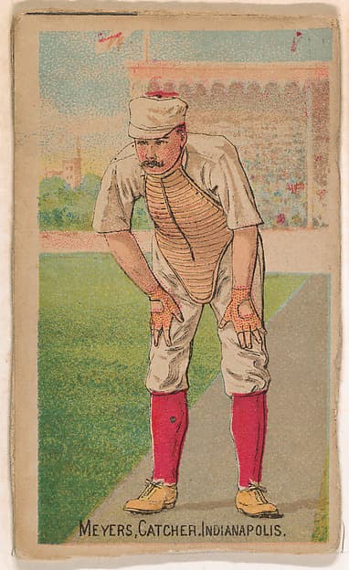 Meyers, Catcher, Indianapolis, from the Gold Coin series (N284) for Gold Coin Chewing Tobacco, by D. Buchner & Co., New York