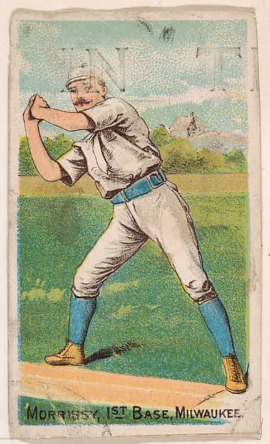 Morrissy, 1st Base, Milwaukee, from the Gold Coin series (N284) for Gold Coin Chewing Tobacco, by D. Buchner & Co., New York