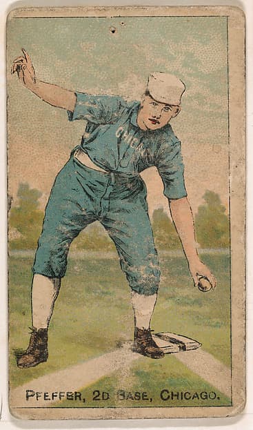 Pfeffer, 2nd Base, Chicago, from the Gold Coin series (N284) for Gold Coin Chewing Tobacco, by D. Buchner & Co., New York