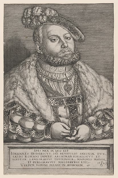 Portrait of Johann Friedrich the Magnanimous, Elector of Saxony, by Georg Pencz