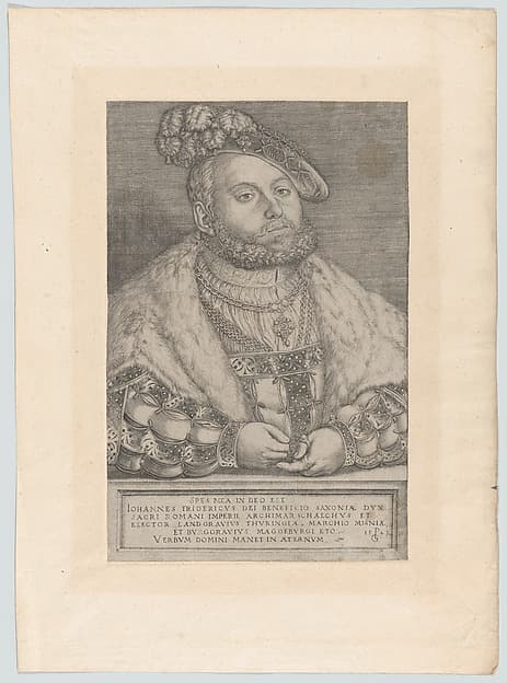 Portrait of Johann Friedrich the Magnanimous, Elector of Saxony, by Georg Pencz