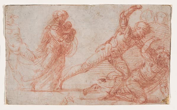 Mother and Child, Figures Fighting (Study for the Rape of Dinah?), by Fra Bartolomeo (Bartolomeo di Paolo del Fattorino)