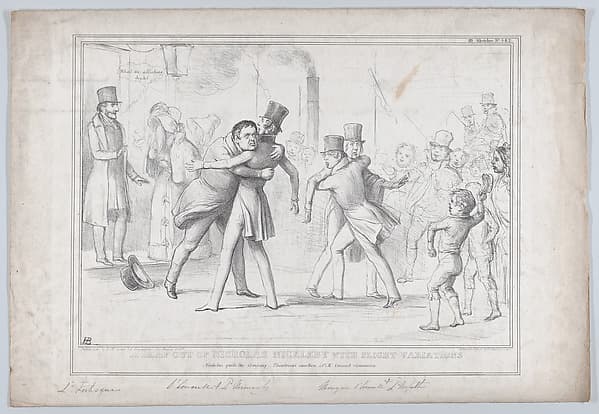 A Leaf Out of Nicholas Nickleby with Slight Variations – Nicholas quits the Company – Theatrical Emotion of Mr. Vincent Crummles, by John Doyle
