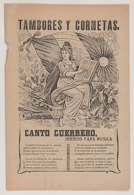 Broadsheet relating to the soldiers' song, by José Guadalupe Posada