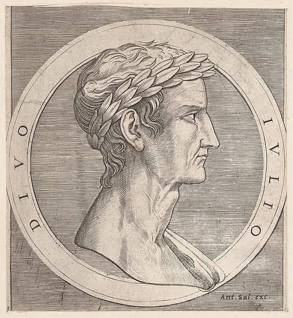 Julius Caesar, from The Twelve Caesars, from "Speculum Romanae Magnificentiae", by Marcantonio Raimondi