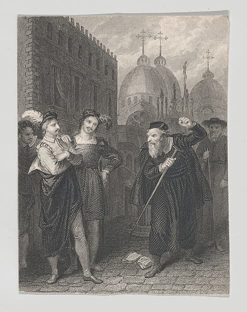 Salanio, Salerio and Shylock (Shakespeare, Merchant of Venice, Act 3, Scene 1), by John Massey Wright