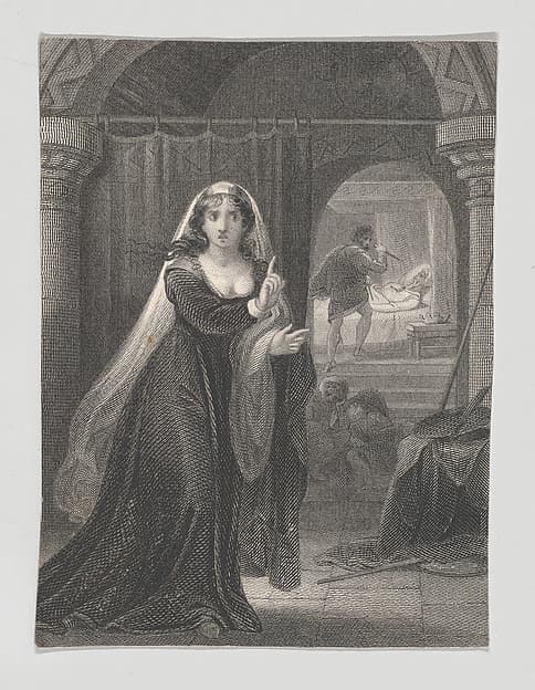 Lady Macbeth, Macbeth and the Murder of Duncan (Shakespeare, Macbeth, Act II, Scene II), by Charles Rolls