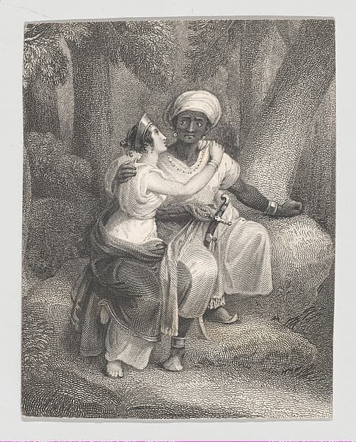 Aaron and Tamora (Shakespeare, Titus Andronicus, Act 2, Scene 3), by Charles Heath
