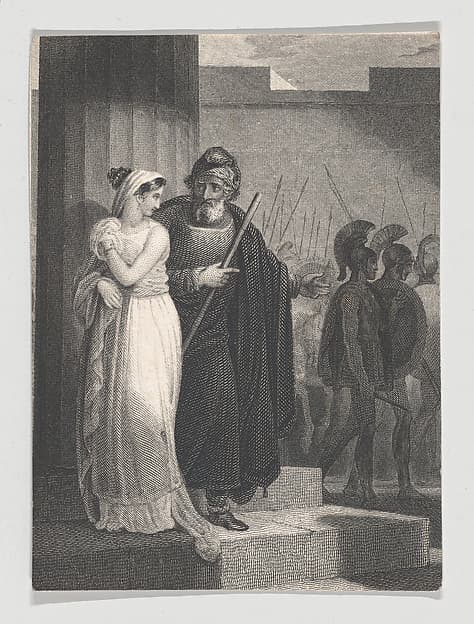 Pandarus and Cressida (Shakespeare, Troilus and Cressida, Act 1, Scene 2), by Henry Corbould