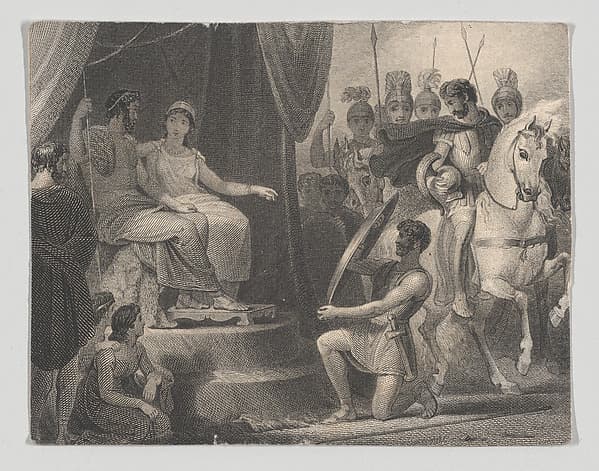 Simonides and Thaisa (Shakespeare, Pericles, Act 2, Scene 2), by Frederick Bacon
