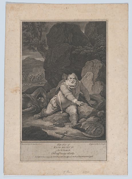 Falstaff Rising Slowly (Shakespeare, First Part of King Henry IV, Act 5, Scene 4), by James Neagle