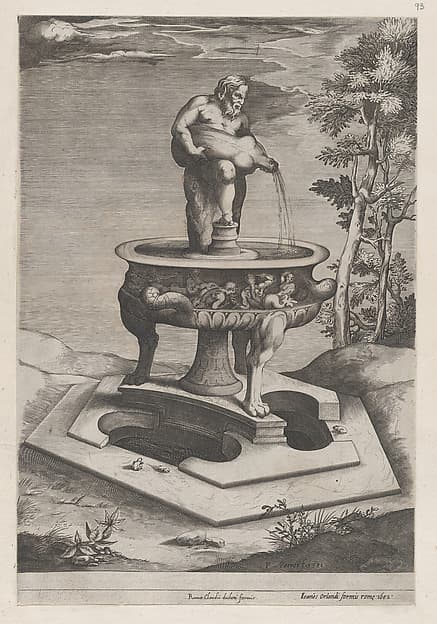 A Fountain and Basin, from "Speculum Romanae Magnificentiae", by Pieter Perret