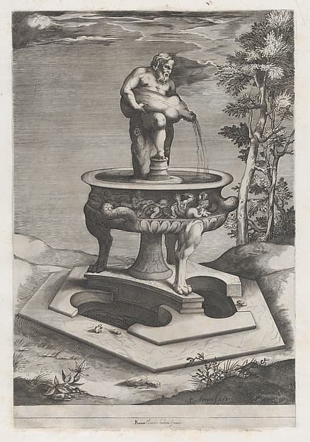 A Fountain and Basin, from "Speculum Romanae Magnificentiae", by Pieter Perret