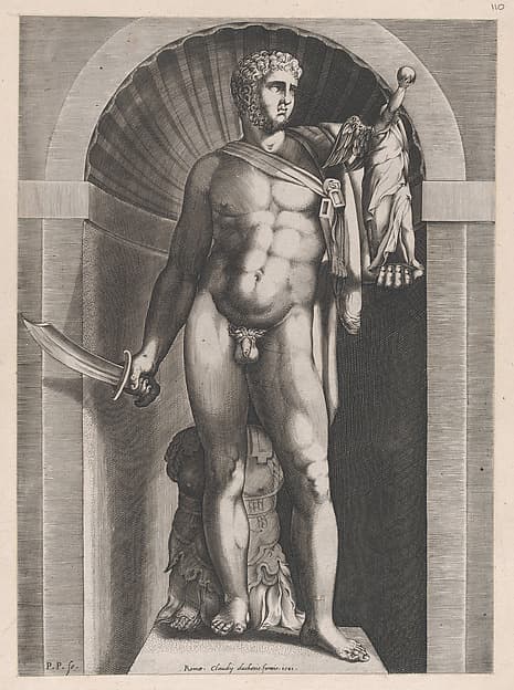 Diomedes with the Palladium in his left hand, from "Speculum Romanae Magnificentiae", by Pieter Perret