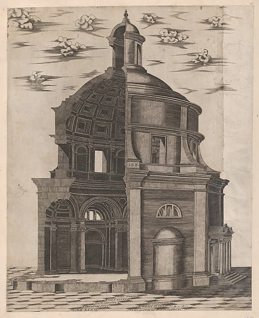 Sepulchre of Augustus, from "Speculum Romanae Magnificentiae", by Etienne DuPérac