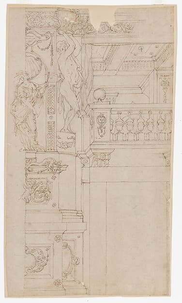 Studies for the trompe-l’oeil decorations of Palazzo Ducale (Palazzo Pitti), Florence, by Agostino (Stanzani) Mitelli