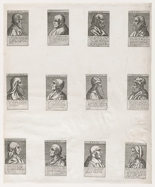 Portraits of the Ancient Philosophers, from "Speculum Romanae Magnificentiae", by Anonymous, Italian, 16th century
