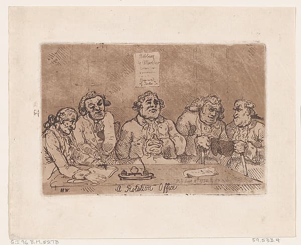 A Rotation Office, by Thomas Rowlandson