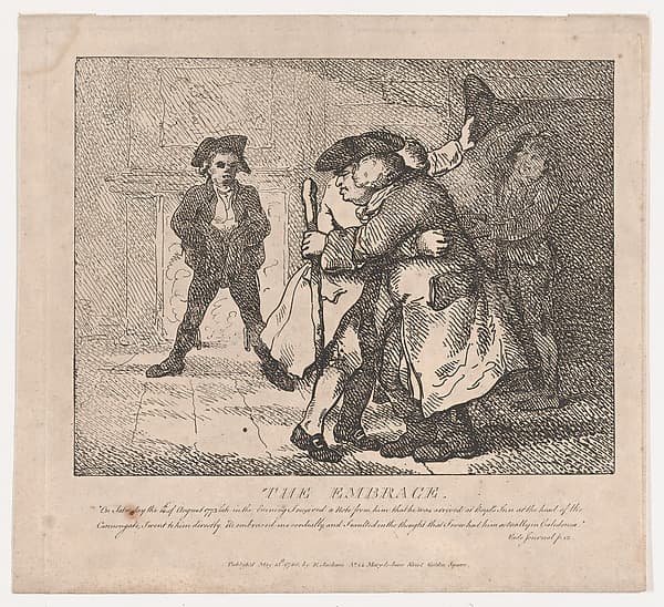 The Embrace (Picturesque Beauties of Boswell, Part the First), by Thomas Rowlandson