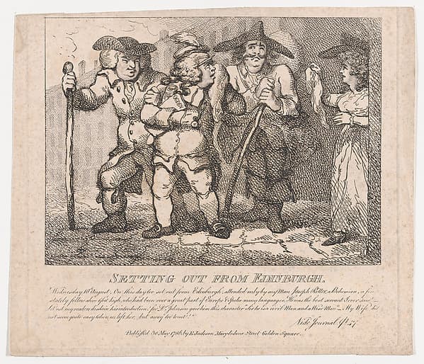 Setting out from Edinburgh (Picturesque Beauties of Boswell, Part the Second), by Thomas Rowlandson