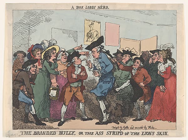 The Branded Bully, or the Ass Stripp'd of the Lion's Skin, by Thomas Rowlandson